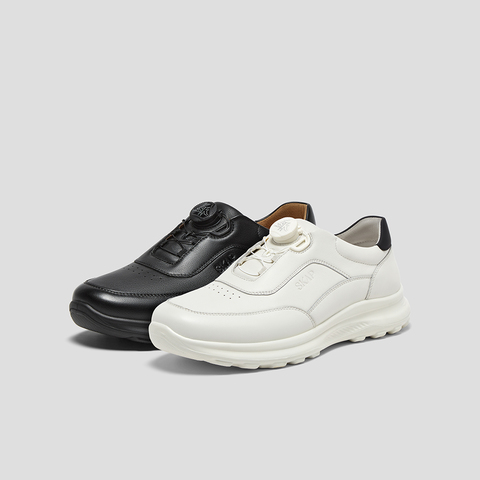 SKAP圣伽步男鞋2024秋季新款时尚旋扣厚底透气运动增高男士休闲鞋