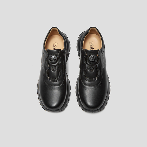 SKAP圣伽步男鞋2024秋季新款运动户外厚底旋扣舒适纯色男款休闲鞋