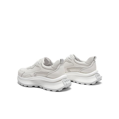 SKAP圣伽步女鞋2024秋季新款简约系带厚底撞色运动女休闲老爹鞋