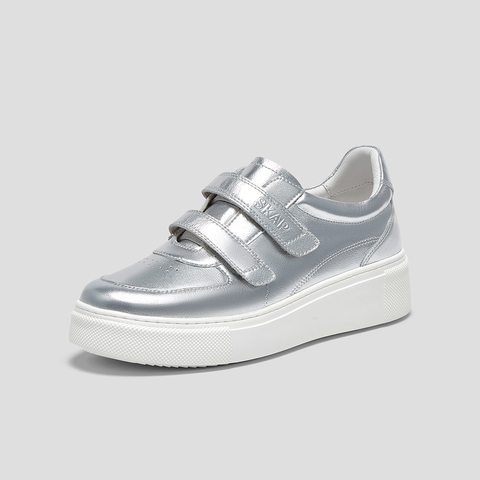 SKAP圣伽步女鞋2024秋季新款板鞋厚底魔术贴日常简约女款休闲鞋