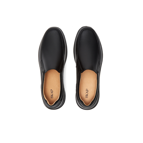 SKAP圣伽步男鞋2024秋季新款商务休闲一脚蹬舒适轻质通勤男士皮鞋