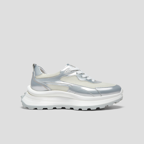 SKAP圣伽步女鞋2024秋季新款老爹鞋厚底系带日常拼色运动女休闲鞋