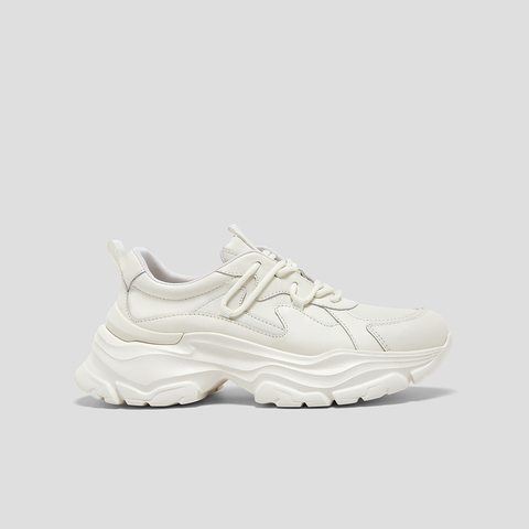 SKAP圣伽步女鞋2024秋季新款运动休闲厚底老爹系带纯色女款旅游鞋