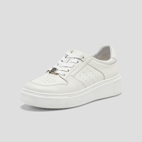 SKAP圣伽步女鞋2024秋季新款日常厚底简约系带舒适运动女款休闲鞋