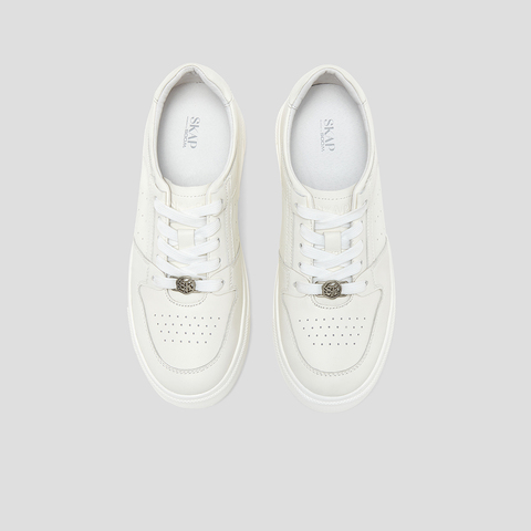 SKAP圣伽步女鞋2024秋季新款日常厚底简约系带舒适运动女款休闲鞋