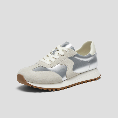 SKAP圣伽步女鞋2024秋季新款运动阿甘系带厚底舒适拼色女款休闲鞋