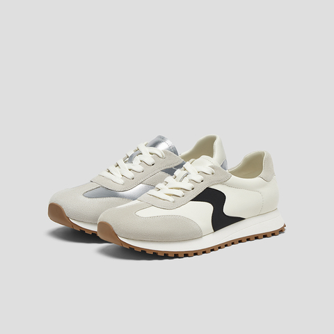 SKAP圣伽步女鞋2024秋季新款运动阿甘系带厚底舒适拼色女款休闲鞋