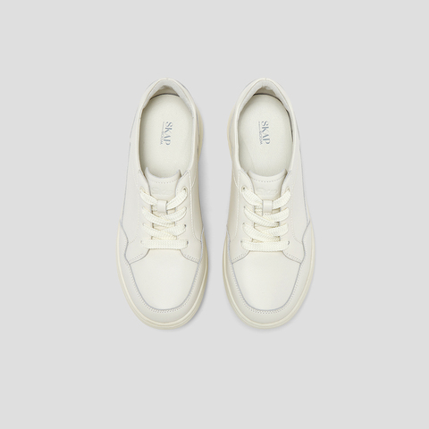 SKAP圣伽步女鞋2024秋季新款日常系带简约舒适百搭厚底女款休闲鞋