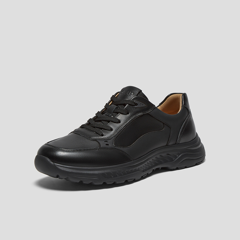 SKAP圣伽步男鞋2024秋季新款运动增高轻便厚底潮流软面男士休闲鞋