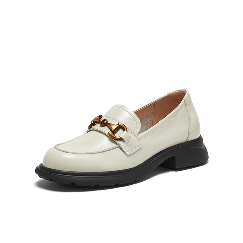 SKAP圣伽步女鞋2024秋季新款商务休闲乐福鞋皮鞋女款休闲鞋