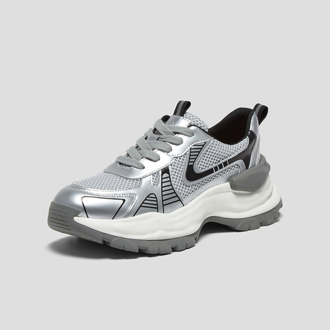 SKAP圣伽步女鞋2024秋季新款老爹户外旅游厚底系带舒适女款运动鞋