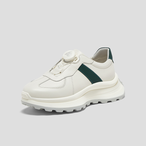 SKAP圣伽步女鞋2024秋季新款厚底撞色旋转扣舒适深口女老爹鞋