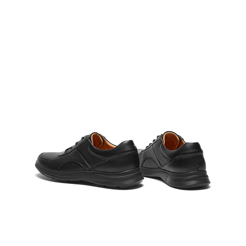 SKAP圣伽步男鞋2024秋季新款舒适轻质商务休闲系带纯色男士皮鞋