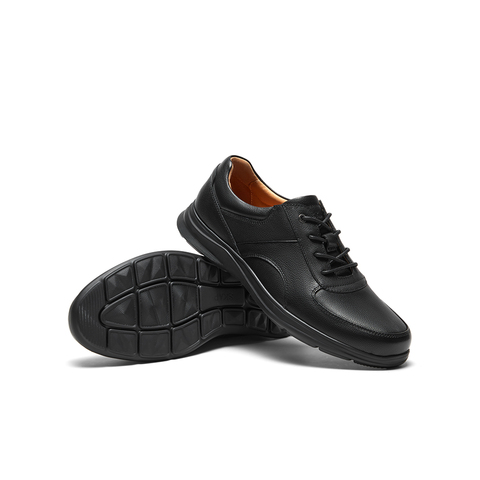 SKAP圣伽步男鞋2024秋季新款舒适轻质商务休闲系带纯色男士皮鞋