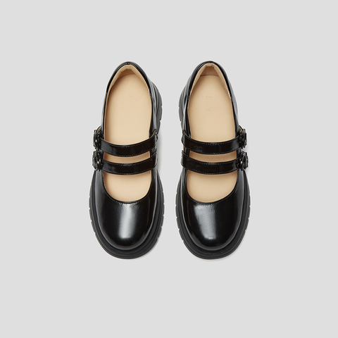 SKAP圣伽步女鞋2024秋季新款玛丽珍鞋舒适搭扣粗跟气质女款休闲鞋