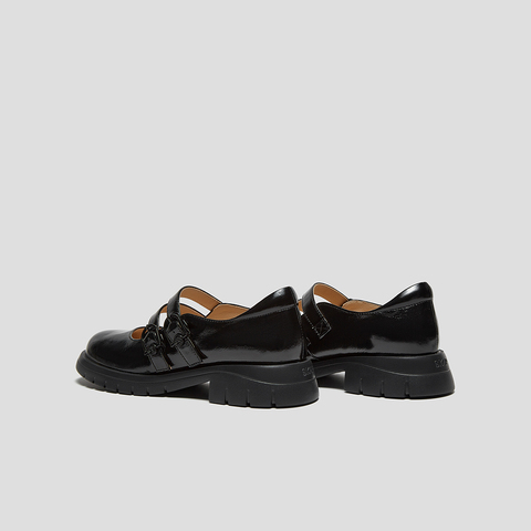 SKAP圣伽步女鞋2024秋季新款玛丽珍鞋舒适搭扣粗跟气质女款休闲鞋