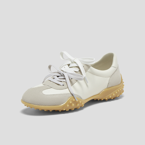 SKAP圣伽步女鞋2024秋季新款户外舒适双鞋带拼色女款运动休闲鞋