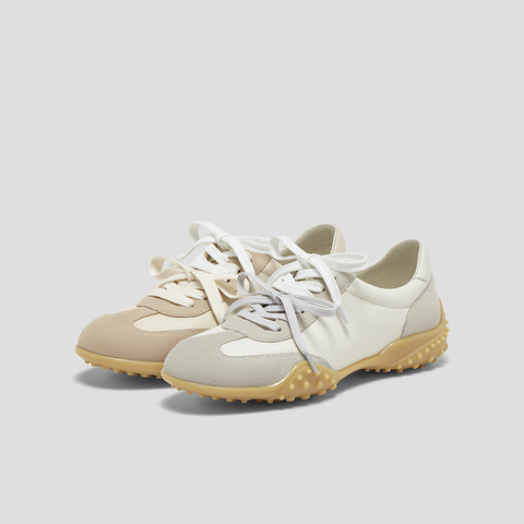 SKAP圣伽步女鞋2024秋季新款户外舒适双鞋带拼色女款运动休闲鞋