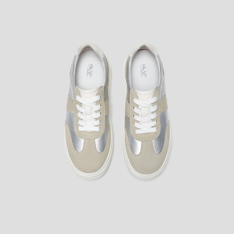 SKAP圣伽步女鞋2024秋季新款板鞋日常拼色系带厚底舒适女款休闲鞋