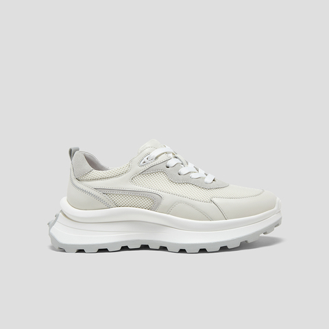 SKAP圣伽步女鞋2024秋季新款老爹鞋厚底系带日常拼色运动女休闲鞋