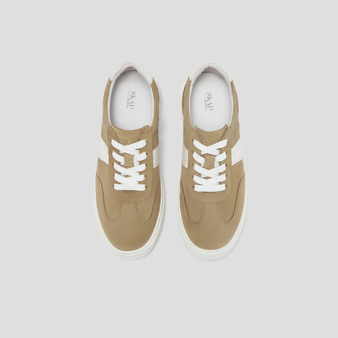 SKAP圣伽步女鞋2024秋季新款板鞋日常拼色系带厚底舒适女款休闲鞋