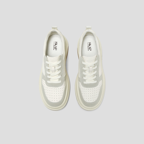 SKAP圣伽步男鞋2024秋季新款百搭运动厚底系带舒适拼色男款休闲鞋