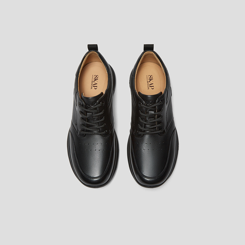 SKAP圣伽步男鞋2024秋季新款休闲软面厚底舒适透气增高男士运动鞋