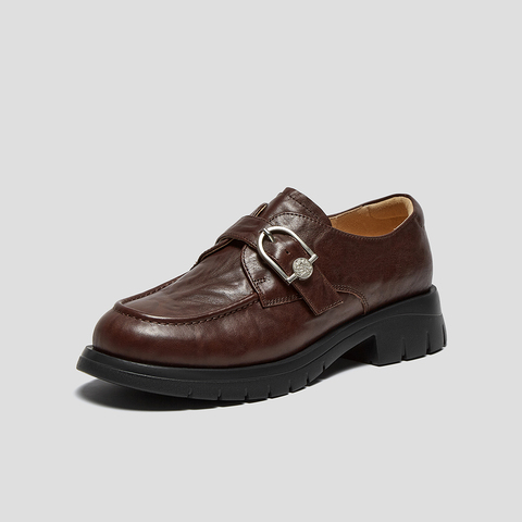 SKAP圣伽步女鞋2024秋季新款乐福复古日常通勤气质套脚女款休闲鞋