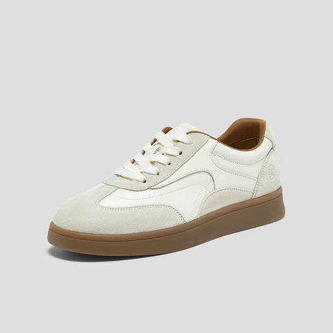 SKAP圣伽步女鞋2024秋季新款德训鞋百搭日常系带时尚拼色女休闲鞋