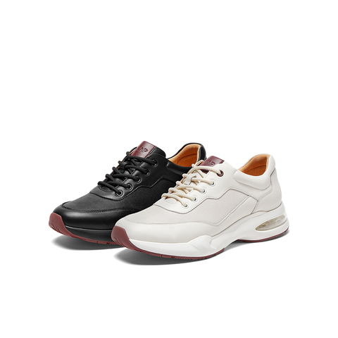 SKAP圣伽步男鞋2024秋季新款厚底气垫舒适系带时尚休闲男款运动鞋