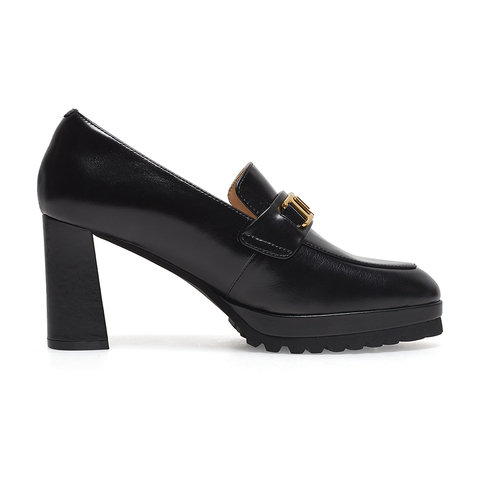 SKAP圣伽步女鞋2024秋季新款金属气质通勤舒适休闲高跟鞋女士单鞋