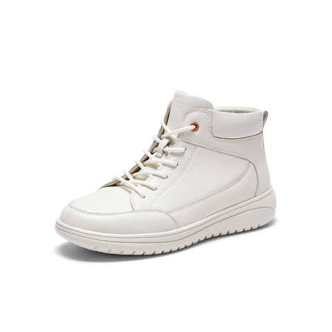 SKAP圣伽步女鞋2024冬季新款短靴运动皮靴平底高帮轻便女款休闲靴