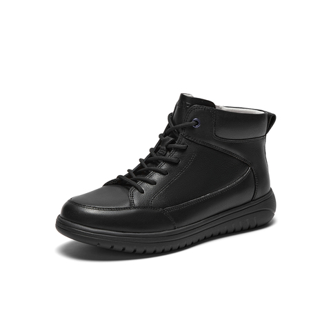 SKAP圣伽步女鞋2024冬季新款短靴运动皮靴平底高帮轻便女款休闲靴