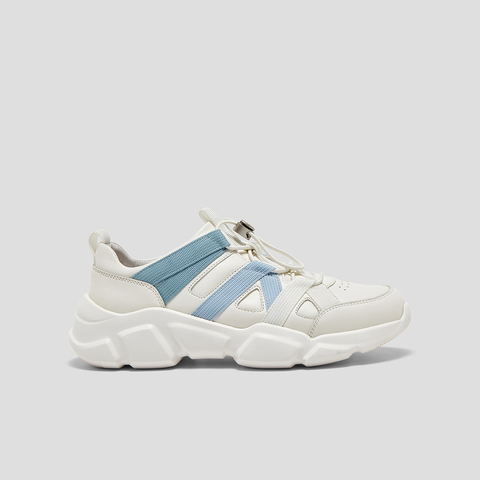 SKAP圣伽步女鞋2025春季新款系带厚底透气旅游户外女运动鞋