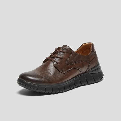 SKAP圣伽步男鞋2025春季新款运动皮质厚底系带男休闲鞋