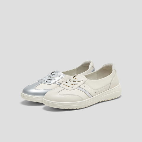 SKAP圣伽步女鞋2025春季新款日常厚底轻质系带女休闲单鞋