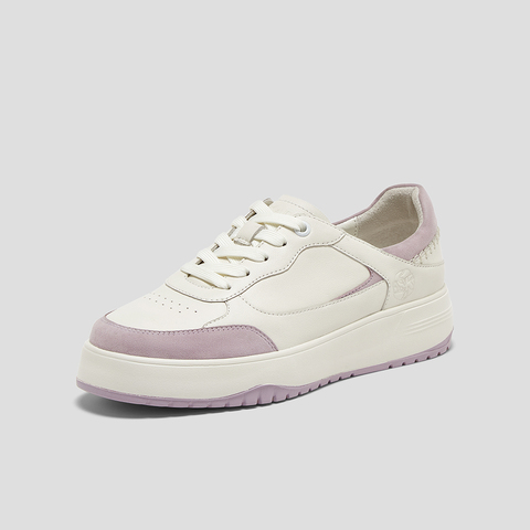 SKAP圣伽步女鞋2025春季新款日常百搭厚底系带女休闲板鞋