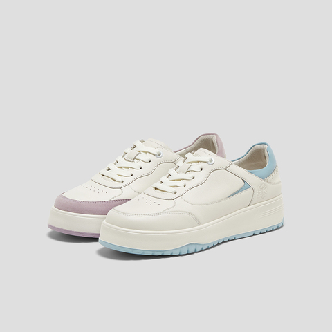 SKAP圣伽步女鞋2025春季新款日常百搭厚底系带女休闲板鞋