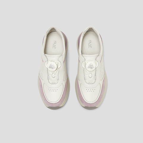 SKAP圣伽步女鞋2025春季新款百搭舒适旋扣厚底女士休闲鞋