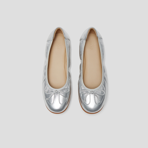 SKAP圣伽步女鞋2025春季新款浅口休闲蝴蝶结套脚女款豆豆鞋