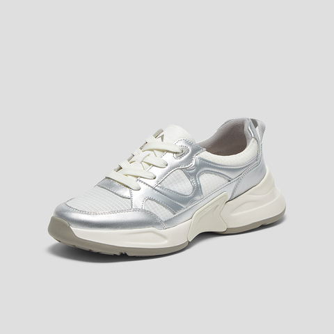 SKAP圣伽步女鞋2025春季新款厚底系带户外舒适女休闲运动鞋