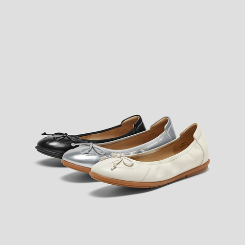 SKAP圣伽步女鞋2025春季新款浅口休闲蝴蝶结套脚女款豆豆鞋