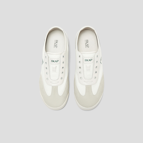SKAP圣伽步女鞋2025春季新款复古一脚蹬日常拼色女款休闲鞋