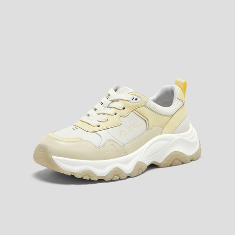 SKAP圣伽步女鞋2025春季新款运动户外厚底清新系带圆头女款运动鞋