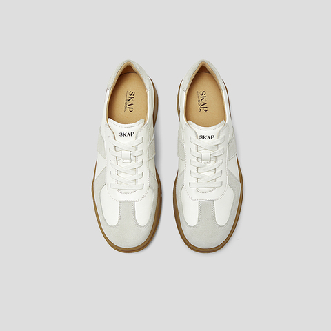 SKAP圣伽步男鞋2025秋季新款德训鞋复古系带厚底舒适男款休闲板鞋
