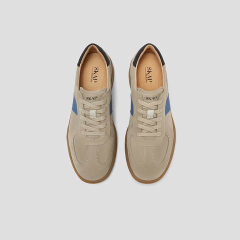 SKAP圣伽步男鞋2025秋季新款德训鞋复古系带厚底舒适男款休闲板鞋