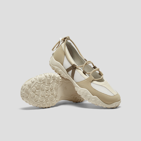 SKAP圣伽步女鞋2025秋季新款气质复古抽绳舒适拼色女款休闲芭蕾鞋