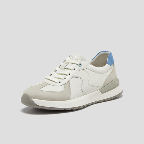 SKAP圣伽步女鞋2025秋季新款运动户外厚底系带拼色日常女款休闲鞋