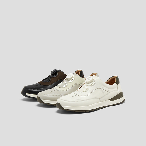 SKAP圣伽步男鞋2025秋季新款运动旋扣拼色舒适时尚日常男款休闲鞋