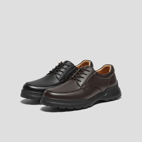 SKAP圣伽步男鞋2025秋季新款通勤日常系带厚底舒适男款休闲皮鞋